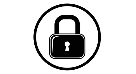 Black Padlock Icon within a Circle.