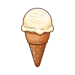 Vanilla Ice Cream Cone with Waffle Texture