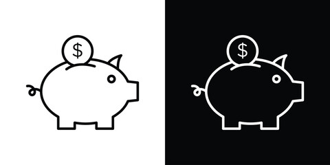 Piggy bank icon Illustration. Vector Graphic. EPS 10