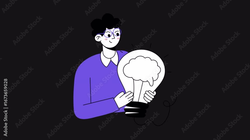 Poster creative thinking 2d motion graphics animation alpha channel