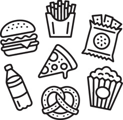 Eco-Friendly Living Outline Icon Pack – Sustainability, Recycling, and Green Energy