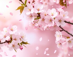 cherry blossom branches with soft pink petals