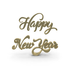 Elegant Happy New Year Design Perfect for Cards Greetings 3d Png
