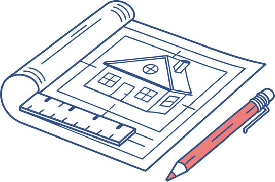 A detailed financial analysis and growth plan for a business concept are drawn on a house plan blueprint