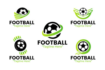 5 Football Logo Set Modern Minimalist Sport Event Design