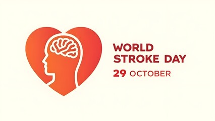 World Stroke Day - Vector logo poster illustration of World Stroke Day on October 29th. Health care awareness campaign.