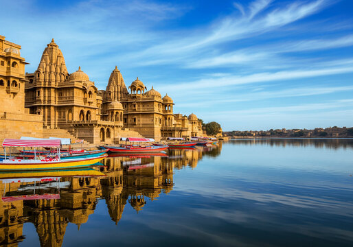 Gadsisar Lake And Jaisalmer Fort In Rajasthan