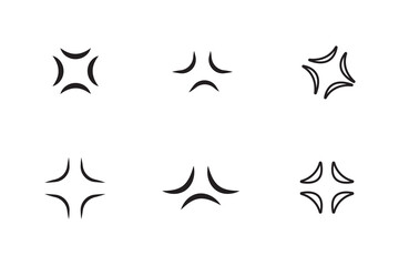 Anger Symbol, Anger Icon. Angry Emoji Sign. Editable Stroke Vector Illustration.