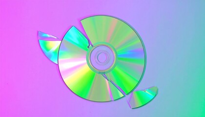 Broken CD vibrant colors
