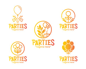 Stylish Party Logo Set for Festive Celebrations