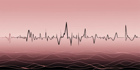 A vibrant green heartbeat line illustrates a healthy cardiogram on a medical monitor