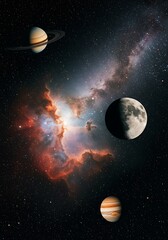 Cosmic Ballet of Stardust and Worlds