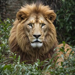 The lion is a powerful predator that lives in the jungle, using stealth and strength to hunt and survive.