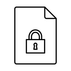 Document security icon with padlock symbol