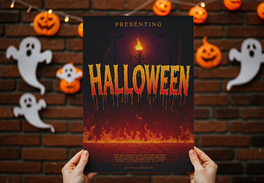 Halloween Themed Poster Mockup