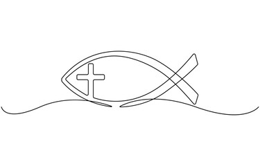 Obraz premium Christian fish symbol.