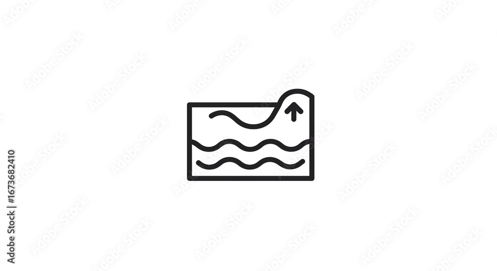 Fototapete an icon of a file folder with wavy lines inside and an upward pointing arrow on the folder tab top