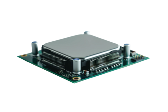 Mini CPU microchip Isolated on White Background