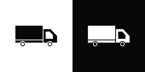 Truck icon. The black silhouette vector