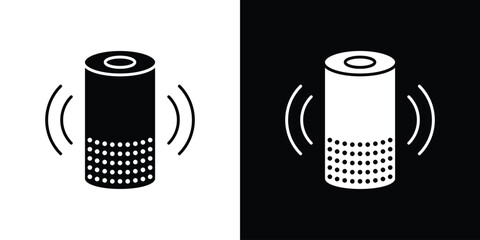 Smart speaker icon. The black silhouette vector