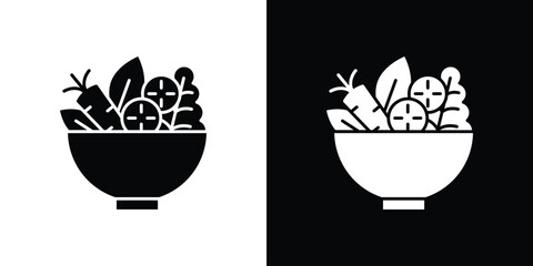 Salad icon. The black silhouette vector