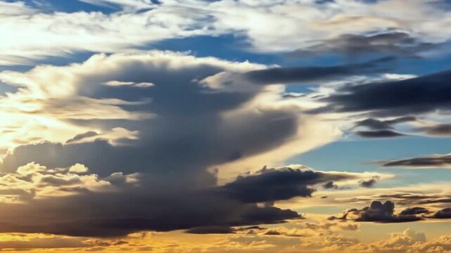 Gloomy day, rain clouds timelapse landscape video