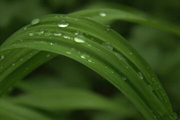 Naklejka premium Close-up of dew-kissed blades of grass (2)