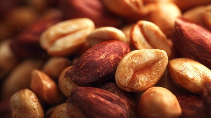 Roasted Peanuts: Close-Up Macro Photography of Nut Texture
