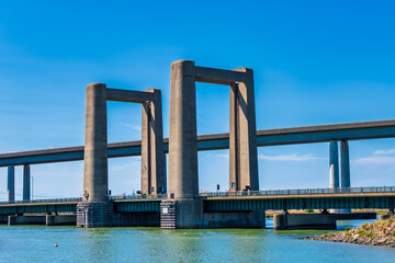 The Kingsferry Bridge that links the Isle of Sheppey to Kent in the South East of England