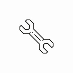 open jaw tool wrench icon sign vector