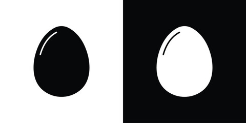 Egg icon. The black silhouette vector
