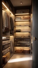 Fototapeta premium A walk in closet with a lot of clothes