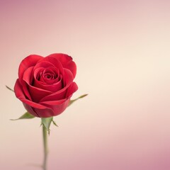 Fototapeta premium Beautiful Red Rose A Symbol of Love and Affection on a Soft Background