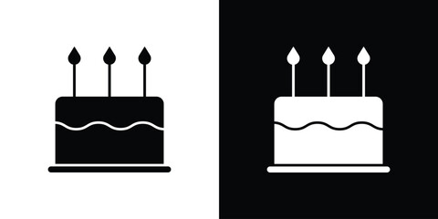Cake icon. The black silhouette vector