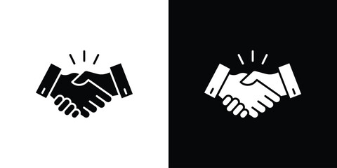 Business deal icon. The black silhouette vector