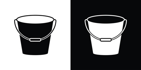 Bucket icon. The black silhouette vector