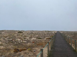Fototapeta premium Wooden boardwalk on the beach