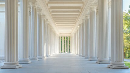 Obraz premium A row of white columns
