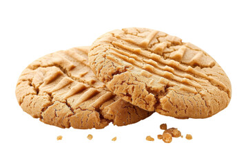 Deliciously baked peanut butter cookies arranged beautifully on a bright background, ready for an afternoon treat or dessert isolated on transparent background