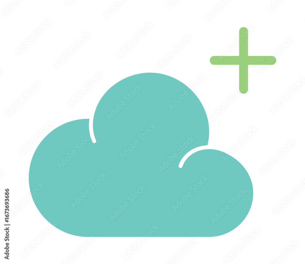 Aufkleber add to cloud icon vector illustration,cloud computing and data upload symbol