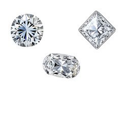 diamonds of different shapes and size