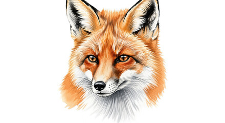 Fototapeta premium Close Up Portrait of an Orange Fox with Detailed Fur Isolated on Transparent Background