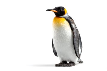 Penguin standing isolated on clean white background