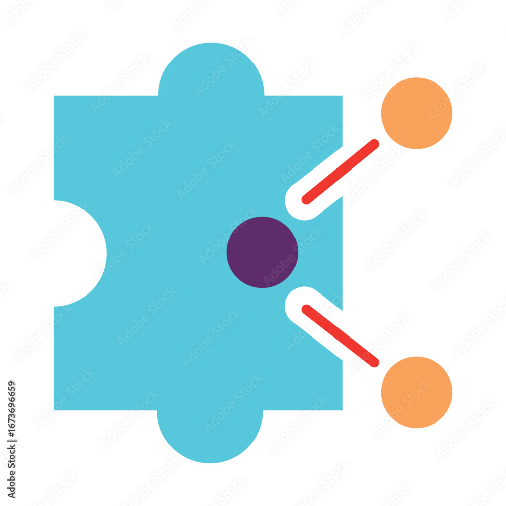 Poster puzzle piece api and integration icon vector,software component and connectivity symbol