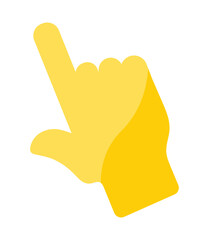 Obraz premium Yellow hand pointer icon vector illustration,Clicking finger cursor symbol in flat design