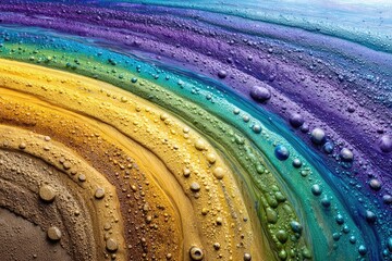Abstract rainbow swirls with bubbles