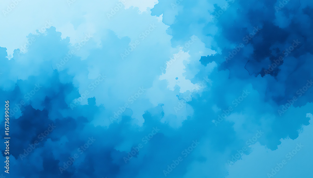 Poster abstract watercolor splash texture in various shades of blue creating a dynamic and flowing artistic
