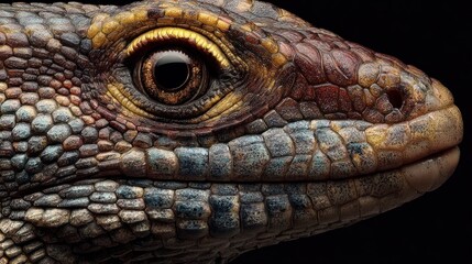Fototapeta premium Lizard head close up portrait