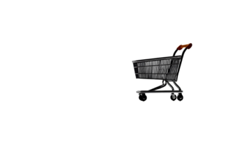 Shopping cart isolated on transparent background, ready for your product placement needs