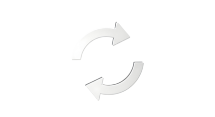Circular Refresh/Reload Icon — Light Grey Rotating Arrows Symbolizing Sync, Refresh, Reload and Update Actions for Applications and Web Interfaces